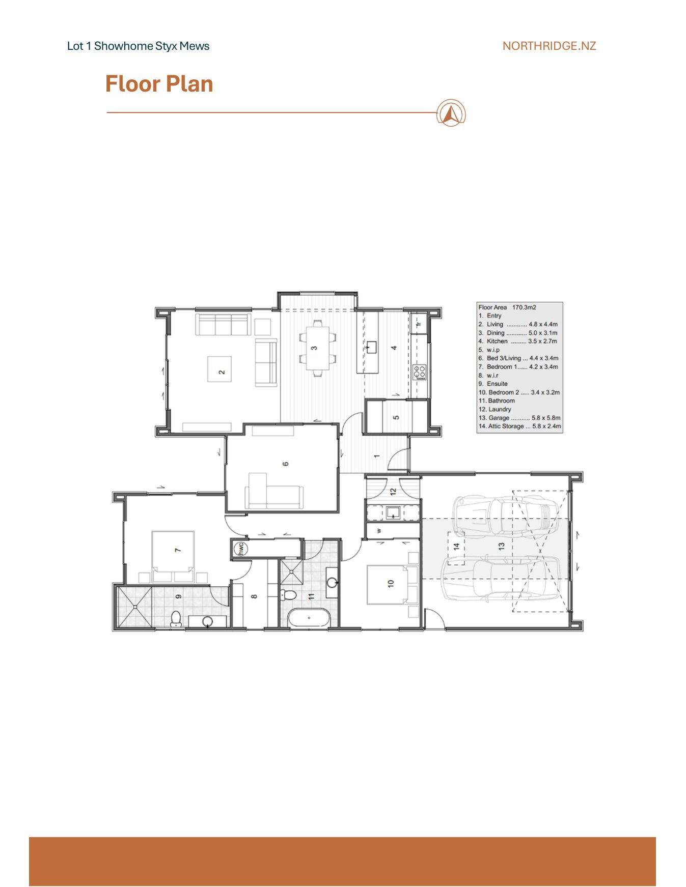 Floor plan of the Styx Mews show home, Lot 1